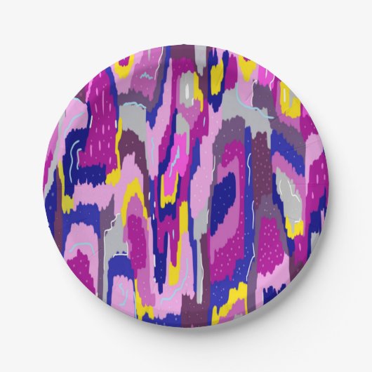 Starry Abstrakt in Purples und Blues Pappteller (Vorderseite)