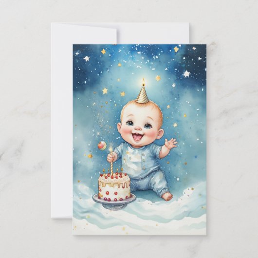 Starry Baby Birthday Bliss Card Karte (Vorderseite)