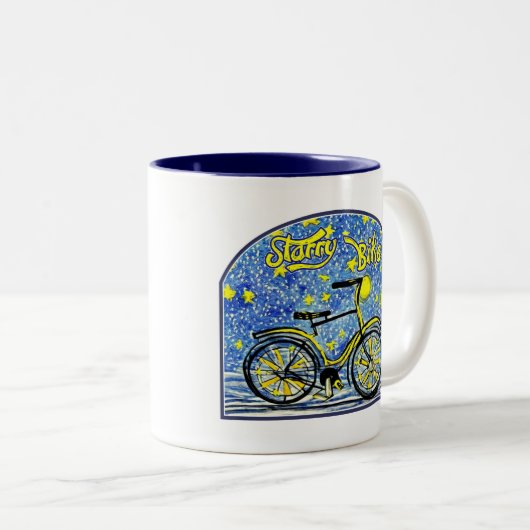 Starry Bike Zweifarbige Tasse (VorderseiteRechts)