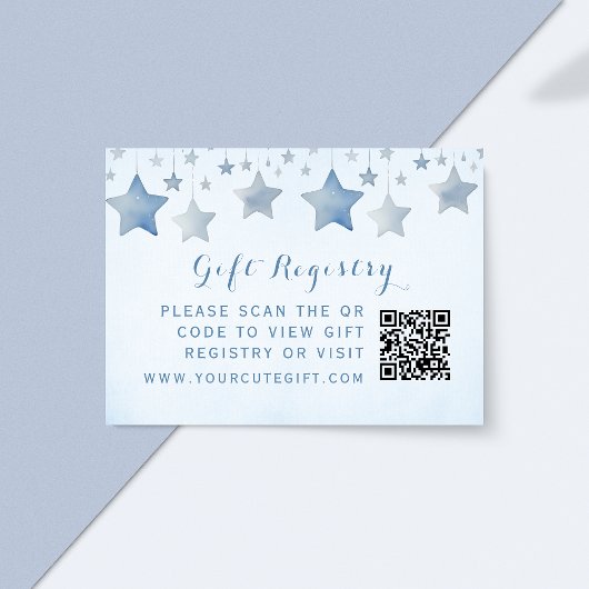 Starry Blue Baby Shooting Geschenk Registrierung Q Begleitkarte