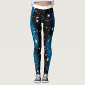 Starry Blue Dot Muster auf (Ihre Farbe) Leggings (Vorderseite)