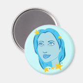 Starry Blue Girl Magnet (Vorderseite/Rückseite)