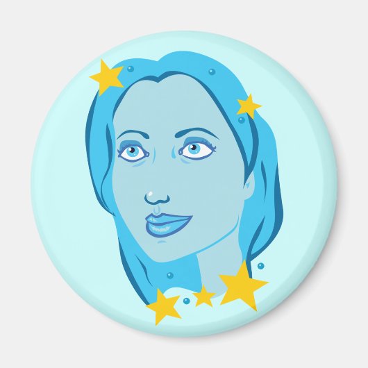 Starry Blue Girl Magnet (Vorne)