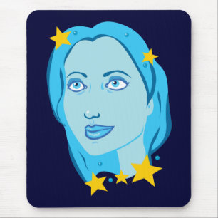 Starry Blue Girl Mousepad