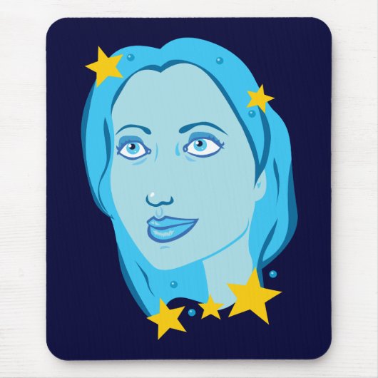 Starry Blue Girl Mousepad (Vorne)