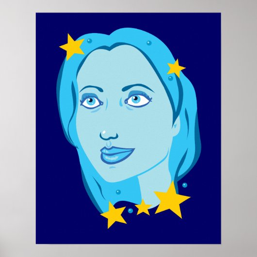 Starry Blue Girl Poster (Vorne)