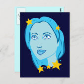 Starry Blue Girl Postkarte (Vorne/Hinten)