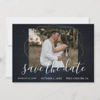 Starry Blue Night Sky Foto Save the Date