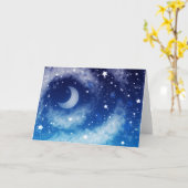 Starry Blue Night Sky Karte (Gelbe Blume)