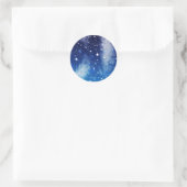 Starry Blue Night Sky Runder Aufkleber (Tasche)