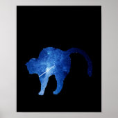 Starry Blue Shooting Star Cat Poster (Vorne)