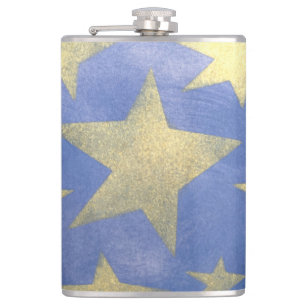 Starry Blue und Gold Flask Flachmann