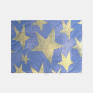 Starry Blue und Gold Fleecedecke