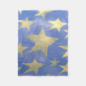 Starry Blue und Gold Fleecedecke (Vorderseite)