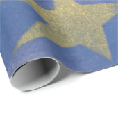 Starry Blue und Gold Geschenkpapier (Rolleneckpunkt)