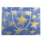 Starry Blue und Gold Große Geschenktüte (Rückseite)