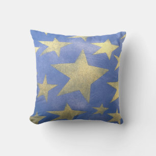 Starry Blue und Gold Kissen