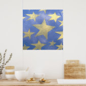Starry Blue und Gold Poster (Küche)