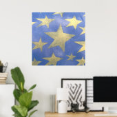 Starry Blue und Gold Poster (Heimbüro)