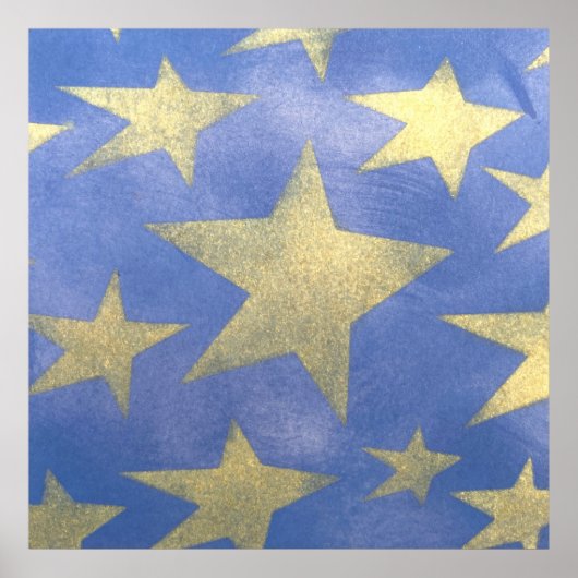 Starry Blue und Gold Poster (Vorne)