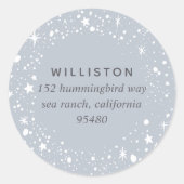 Starry Border Holiday Rücksendeadresse Runder Aufkleber (Vorderseite)