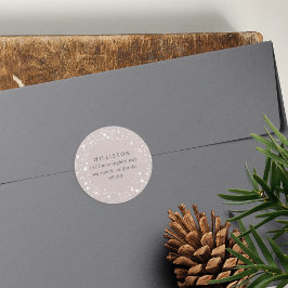 Starry Border Holiday Rücksendeadresse Runder Aufkleber