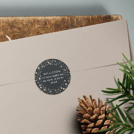 Starry Border Holiday Rücksendeadresse Runder Aufkleber