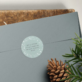 Starry Border Holiday Rücksendeadresse Runder Aufkleber