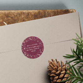 Starry Border Holiday Rücksendeadresse Runder Aufkleber