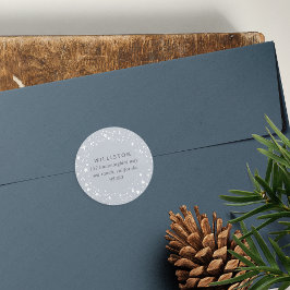 Starry Border Holiday Rücksendeadresse Runder Aufkleber