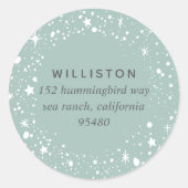Starry Border Holiday Rücksendeadresse Runder Aufkleber (Vorderseite)