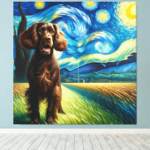 Starry Boykin Spanel Dog Portrait - Portrait für H Leinwanddruck (Insitu (Holzboden))