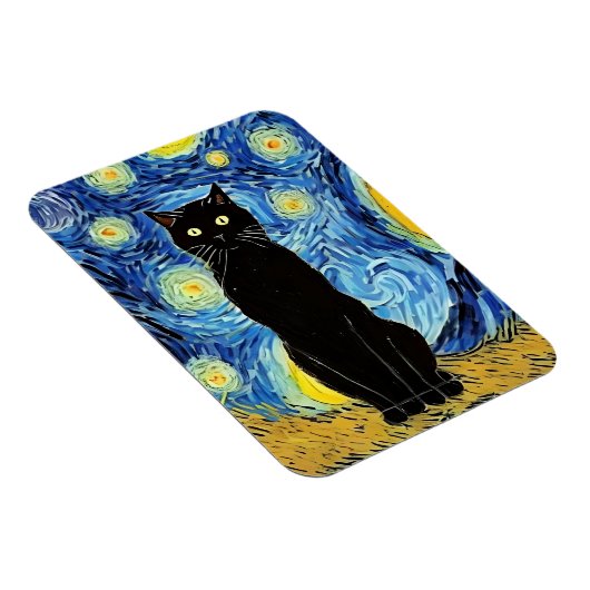 Starry Cat Night Magnet (Rechte Seite)