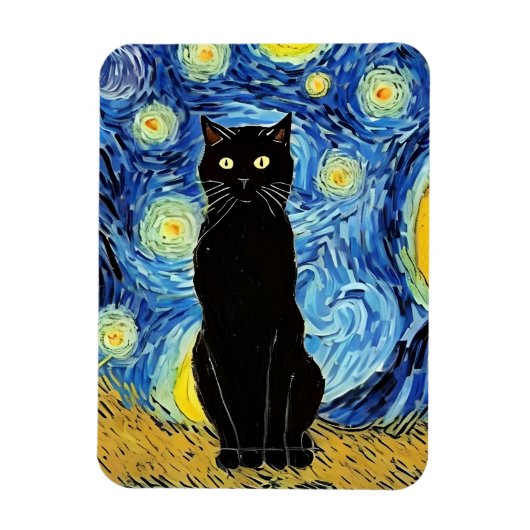 Starry Cat Night Magnet (Vertikal)