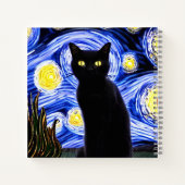 Starry Cat Night Notebook Notizblock (Rückseite)