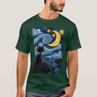 Starry Cat Vintag T-Shirt