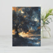 Starry Celestial Tree Dreamscape Feiertagskarte (Stehend Vorderseite)