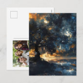Starry Celestial Tree Dreamscape Feiertagspostkarte (Vorne/Hinten)