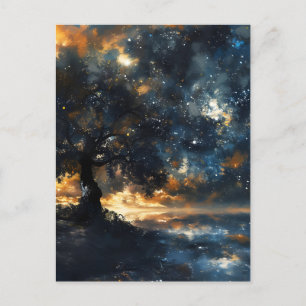 Starry Celestial Tree Dreamscape Feiertagspostkarte