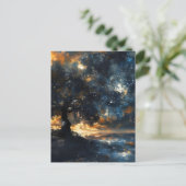 Starry Celestial Tree Dreamscape Feiertagspostkarte (Stehend Vorderseite)