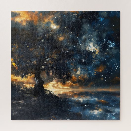 Starry Celestial Tree Dreamscape Puzzle (Vertikal)