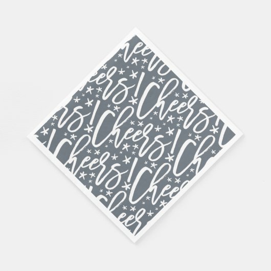 Starry Cheers Brush Script Pattern Modernes Neues Serviette (Ecke)