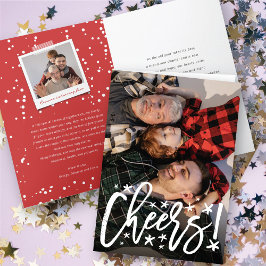 Starry Cheers Pinselstriche Modernes Neujahrs-Foto Feiertagskarte