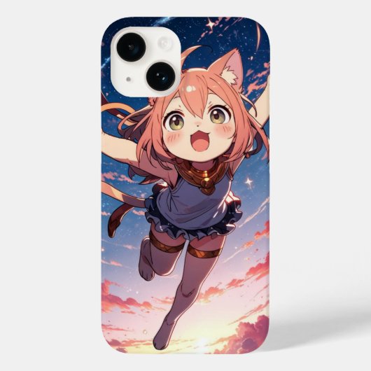 Starry Chibi Cat Case-Mate iPhone Hülle (Rückseite)