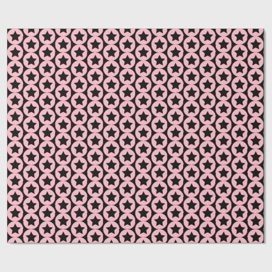 "Starry Chic Pink & Black Gift Wrap" Geschenkpapier (Flach)