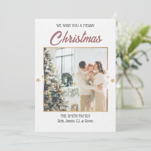 Starry Christmas Card Einladung (Stehend Vorderseite)