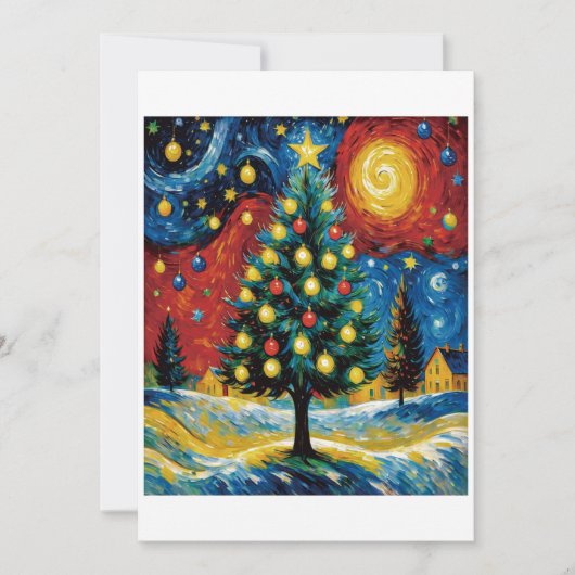 Starry Christmas Night Einladung (Vorderseite)