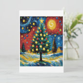 Starry Christmas Night Einladung (Stehend Vorderseite)