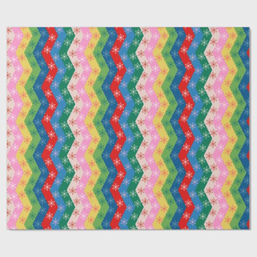 Starry Christmas stripes Geschenkpapier (Flach)