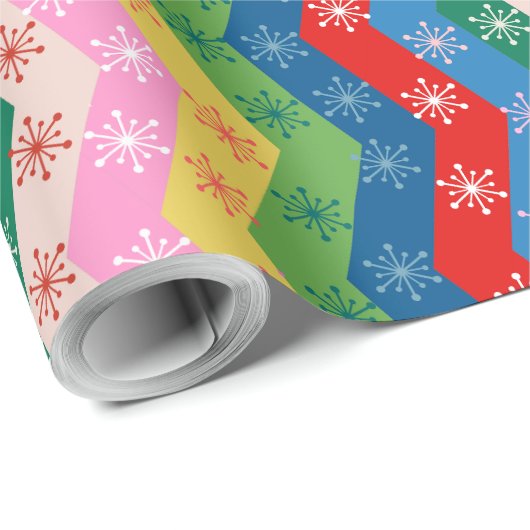 Starry Christmas stripes Geschenkpapier (Rolleneckpunkt)